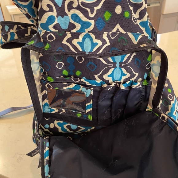 Blue Vera Bradley School Backpack with Multiple Zipper Pockets - Picture 5 of 6